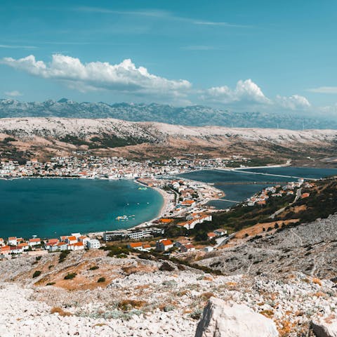 Explore Pag's coastline, just a one-minute stroll away
