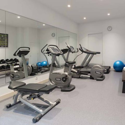 Work out at the communal gym
