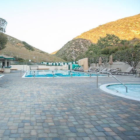 Head down to the communal pool for a day of fun