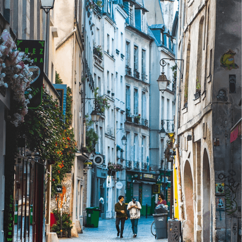 Base yourself in vibrant Le Marais, a short stroll from the Centre Pompidou