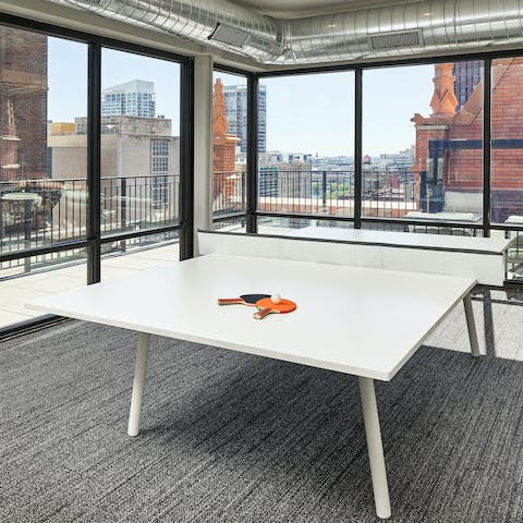 Take part in a fun-filled evening of ping-pong in the communal lounge