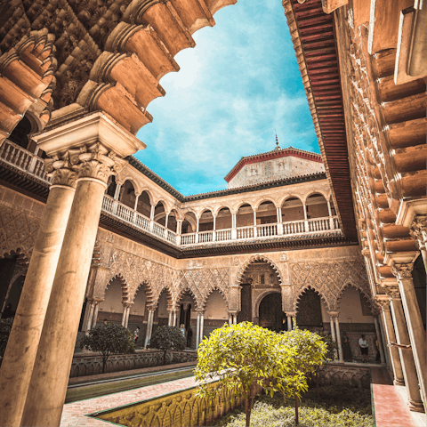 Explore the ancient sights of Seville on foot from your central location