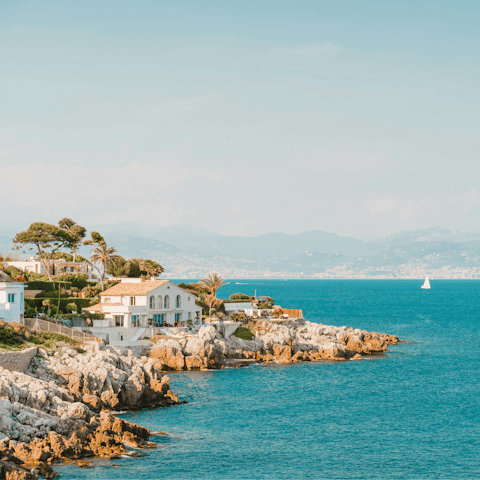 Walk a few minutes to Plage de la Gravette to swim in the sea