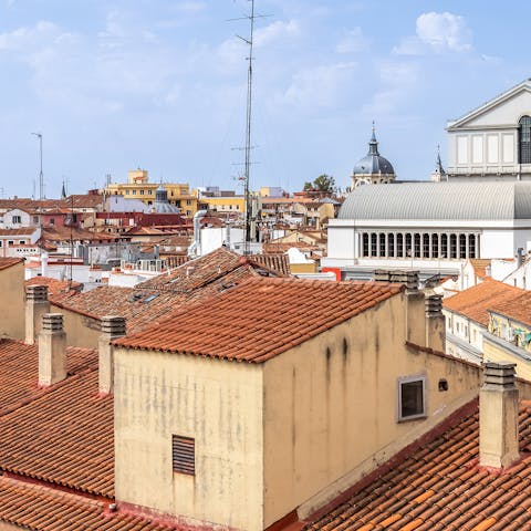 Gaze out at the city's rooftops from your private terrace