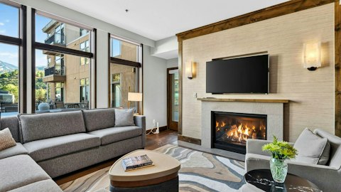 Warm up after the slopes with views across the mountains