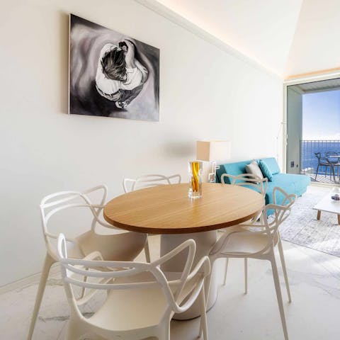 Serve up some local Portuguese delights at the dining area