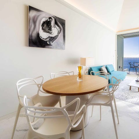 Serve up some local Portuguese delights at the dining area