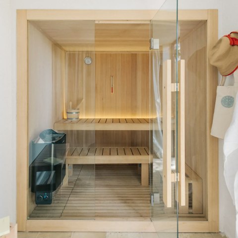 Unwind in the private sauna