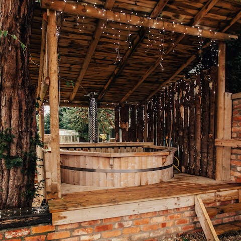 Treat yourself to a soak in the hot tub
