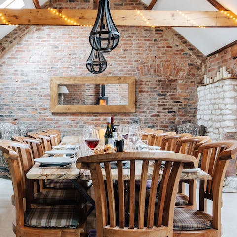 Have many wonderful meals together at the grand dining table