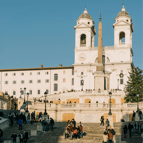 Climb the Spanish Steps, a ten-minute walk away