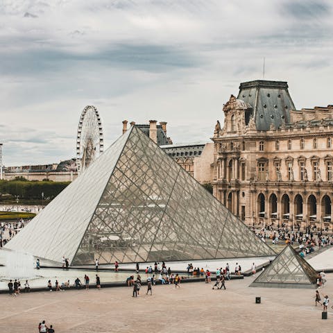 Visit the iconic Louvre Museum, just 10 minutes away