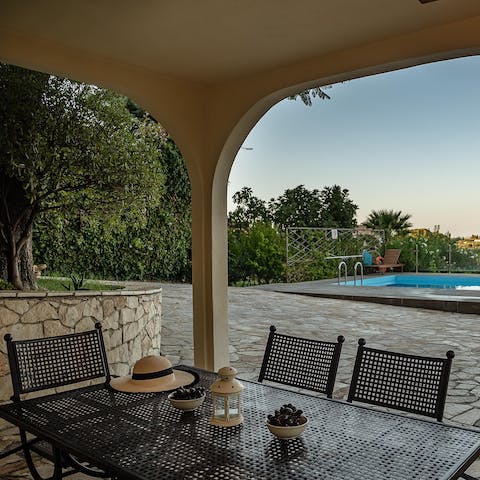 Dine alfresco on delicious Greek cuisine