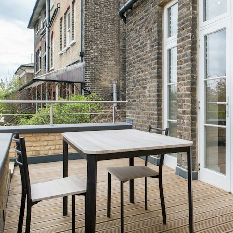 Grab a cup of coffee and catch some sun on the terrace