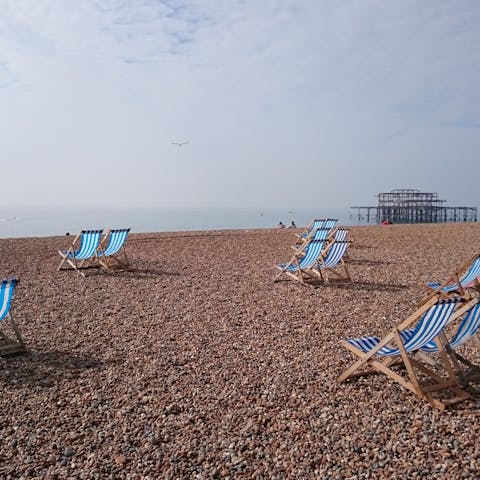Catch a few rays on Brighton Beach when the sun shines, it's just five-minutes away