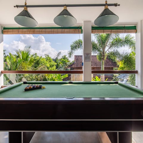 Play a game of snooker on the open-air terrace