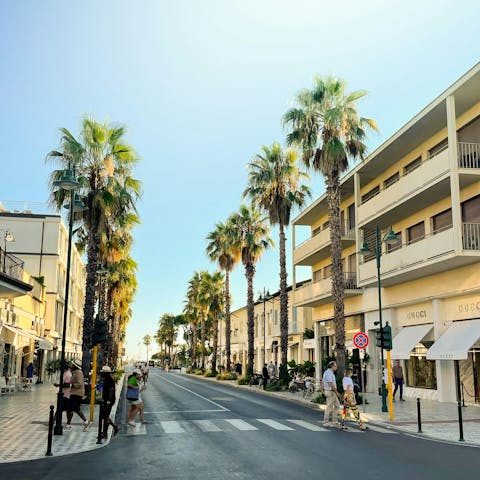 Indulge in some luxury shopping in Forte dei Marmi, a fifteen-minute walk away