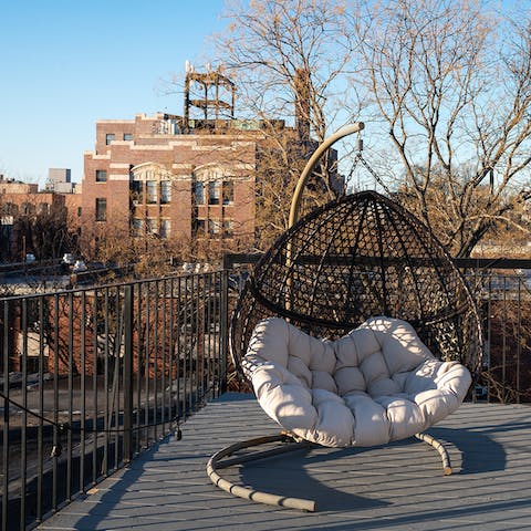 Watch the sunset from the rooftop terrace