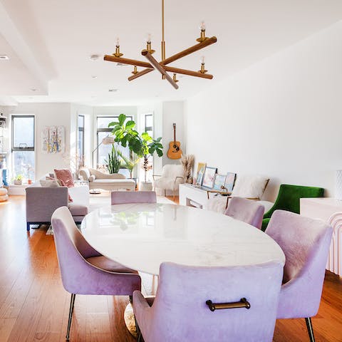 Entertain friends in the open-plan kitchen and dining room