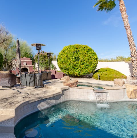 Cool down in the refreshing saltwater pool