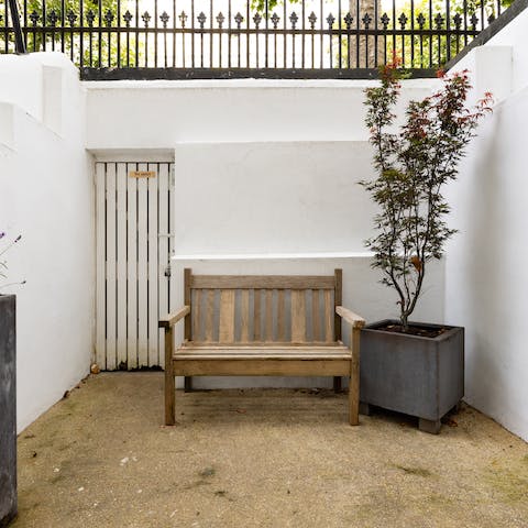 Begin your day with a strong cup of tea on the patio