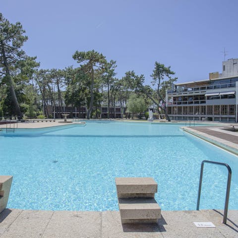Go for a splash in the large communal swimming pool