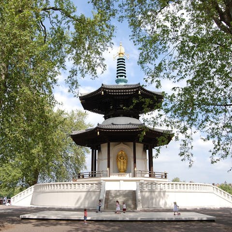 Walk to the stunning pagoda in nearby Battersea Park