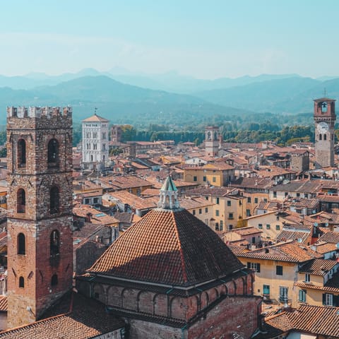 Visit the historic city of Lucca – a twenty-five minute drive away