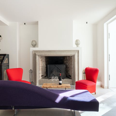 Light the fire on the cold evenings and share stories about your day exploring Sicily