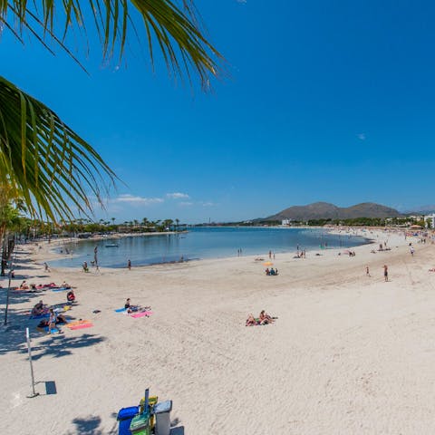 Walk to sandy Platja de Muro in just one minute and bask in the sunshine