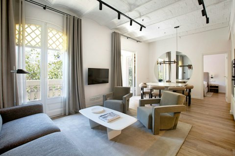 Spread out across a light-filled living and dining room