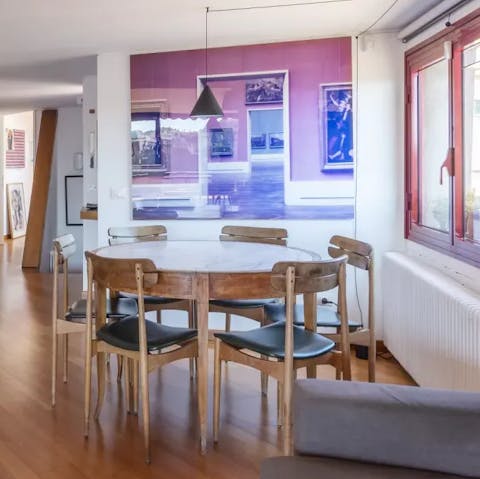 Tuck into a tasty tagliatelle at the dining table