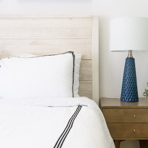 Snuggle up in the ultra-comfy bed after a long day exploring Manhattan