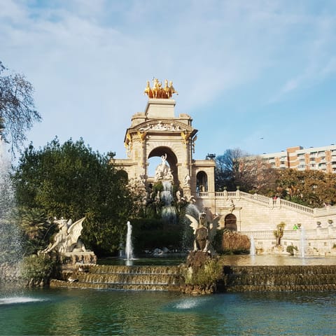 Admire the green oasis in Ciutadella Park, a nineteen minute walk