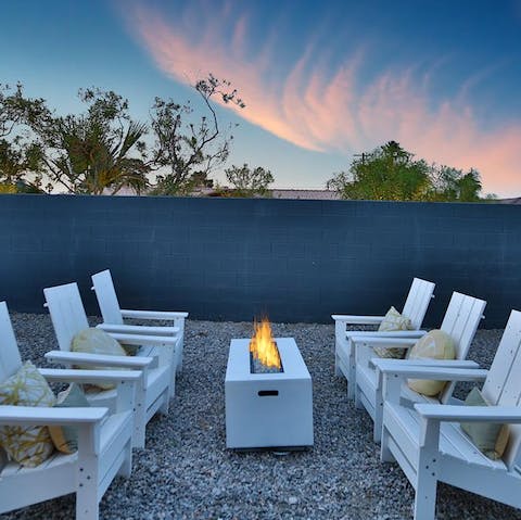 Linger around the fire pit as evening draws in