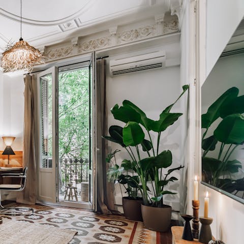 Pour a glass of sangria and enjoy a spot of people watching on the balcony