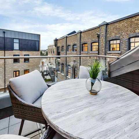 Take your favourite evening drinks on to the little balcony