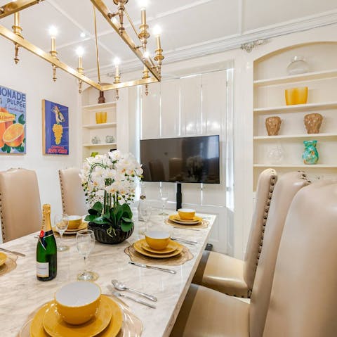 Sit down for a feast in the dedicated dining room