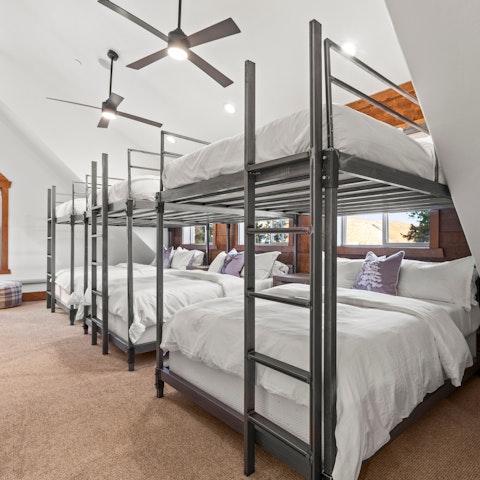 Prepare for sleepovers in the cosy loft bunk room