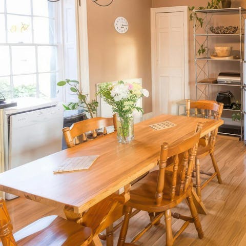 Enjoy slow dinners and board games in the cosy living space