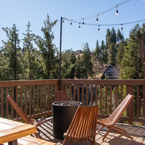 Wind down with a drink around the fire pit