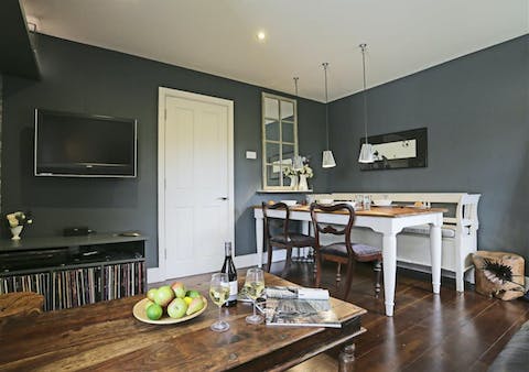 Hunker down amid the cosy loft-style living space