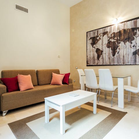 Return to your quiet bolthole after a day exploring the buzzing streets