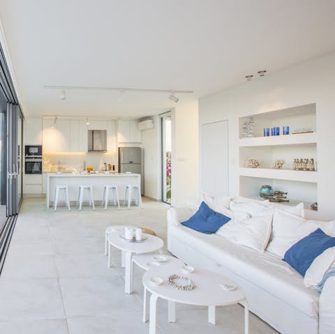 Relax in the very soothing living spaces
