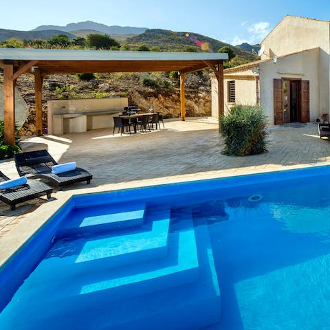 Cool off from the Sicilian sunshine in the private swimming pool