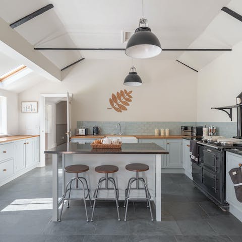 Gather around the kitchen island for sunny morning coffee and croissants
