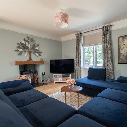 Light the wood-burning stove, grab the snacks and get ready for movie night