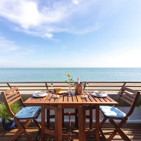 Watch the sunset as you tuck into a tasty fish supper