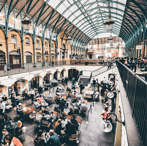 Soak up the bustling atmosphere of Covent Garden, a thirteen-minute walk away