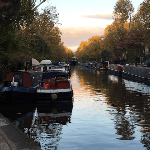 Take a scenic ten minute stroll along the canal to Little Venice